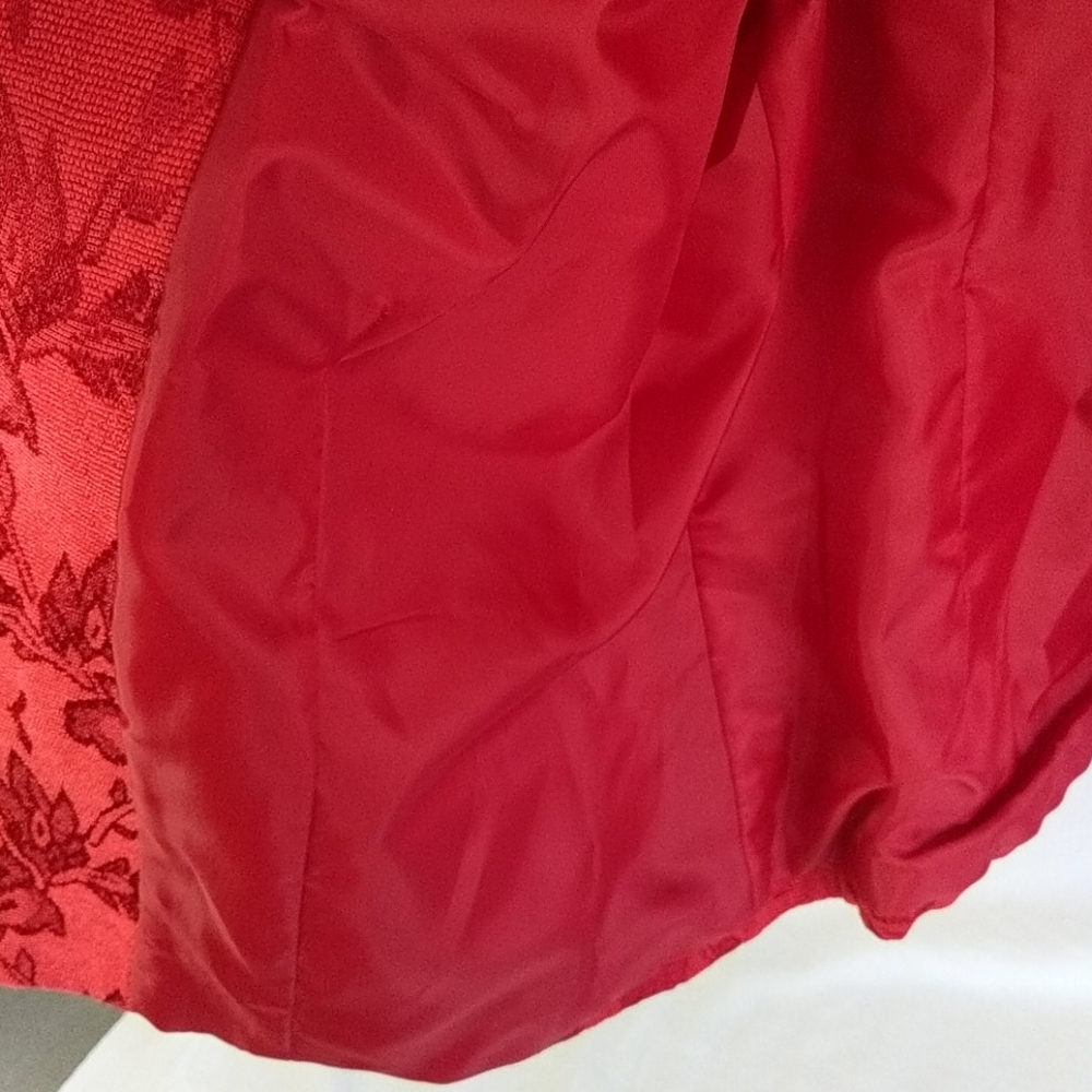 Tanjay red floral Blazer size 14 - Picture 3 of 8